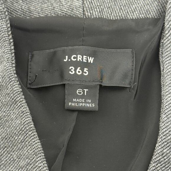 J Crew Blazer Womens 6 Tall Gray 365 Open Front Stretch Work Office Collarless - Picture 4 of 7